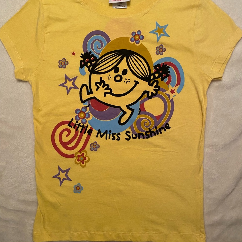 NWT Vintage Y2K 2007 Little Miss Sunshine Graphic Yellow Cartoon T Shirt Youth M